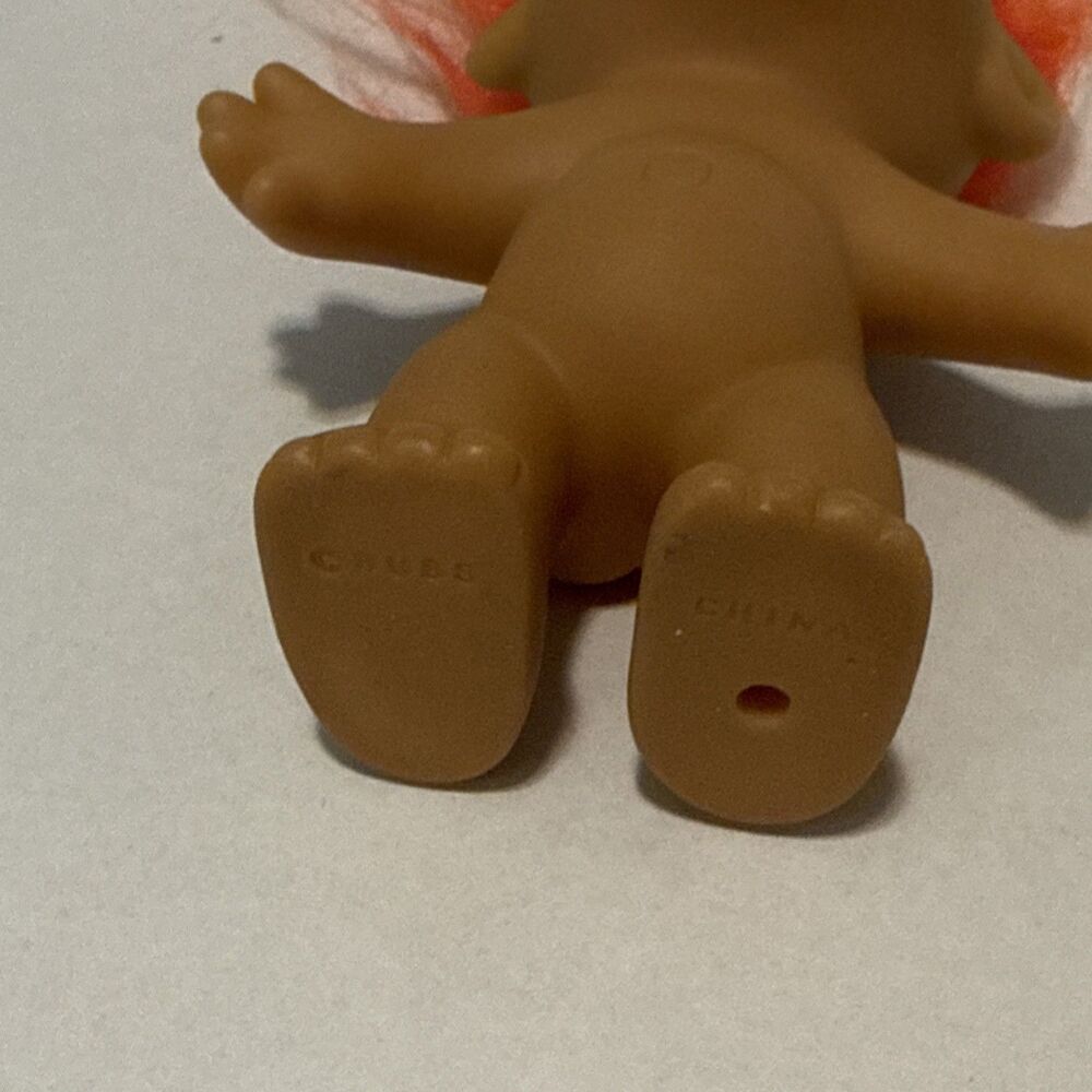 Vintage Russ Troll Orange Hair Brown Eyes 4” Figure Doll Nude 90s Collectible - Picture 9 of 10